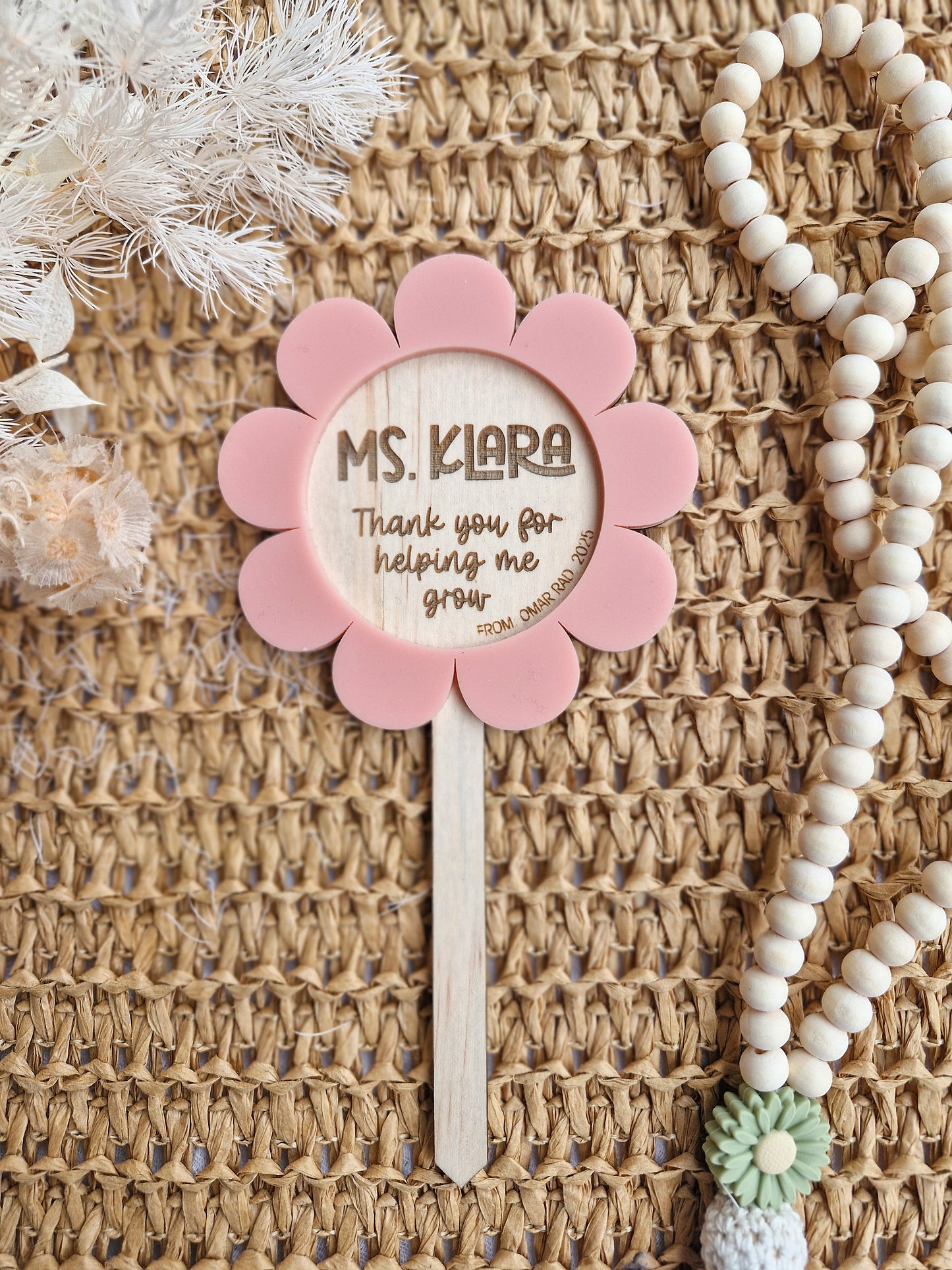 Personalised Teacher Flower Pick