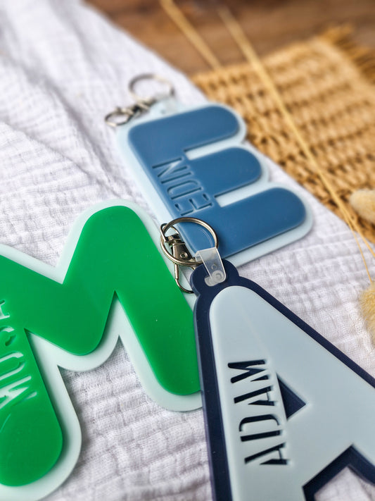 Initials Bag Tag Double Layer