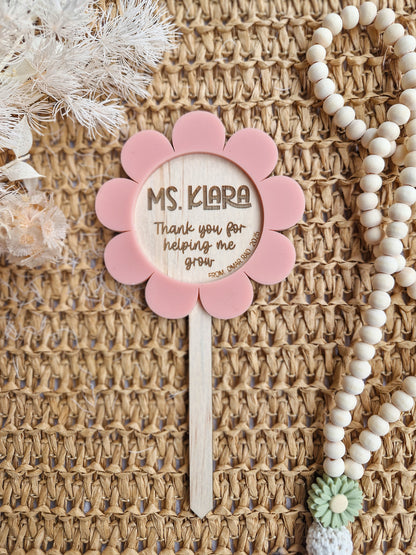 Personalised Teacher Flower Pick