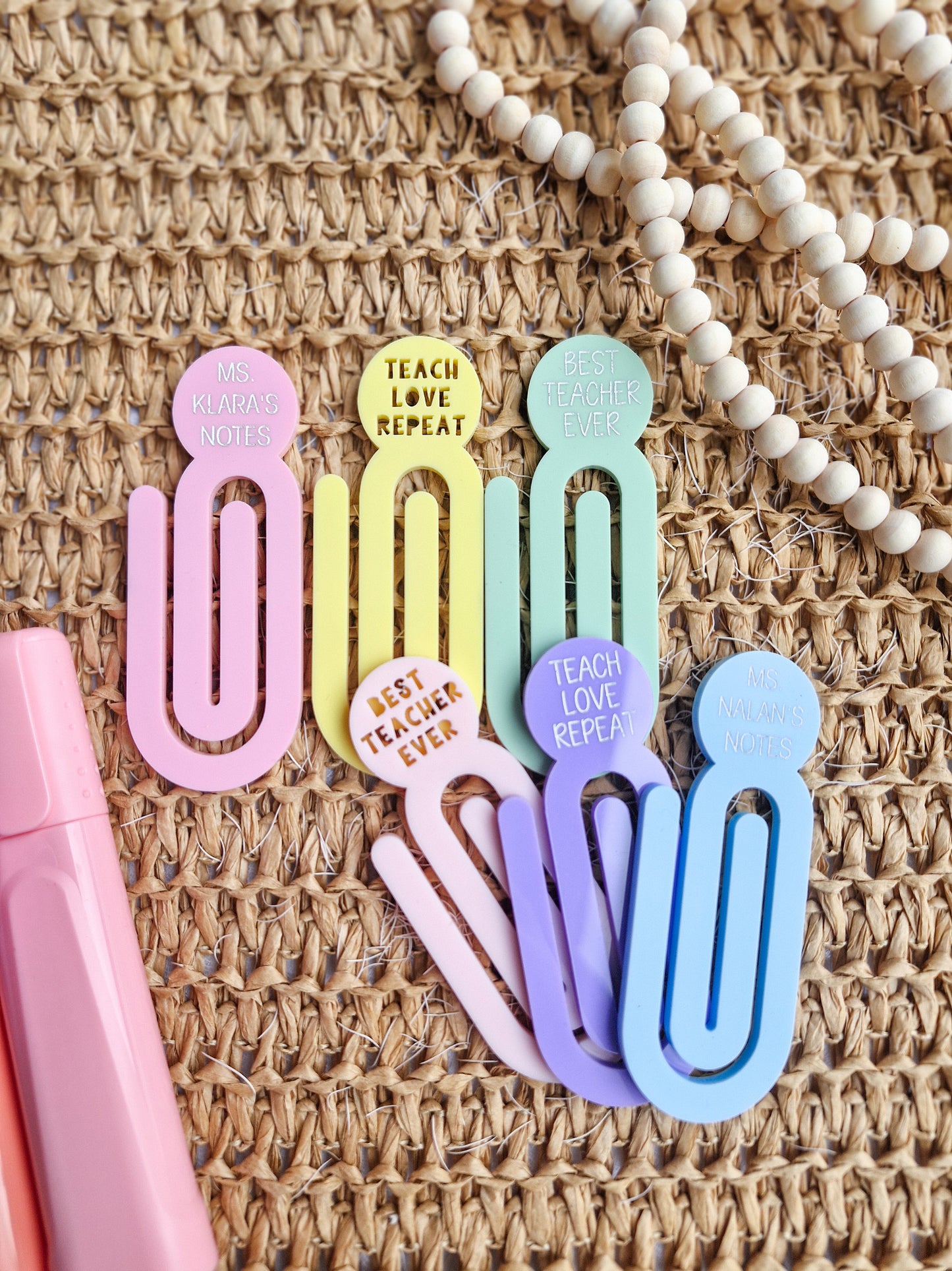 Personalised Acrylic Paperclips