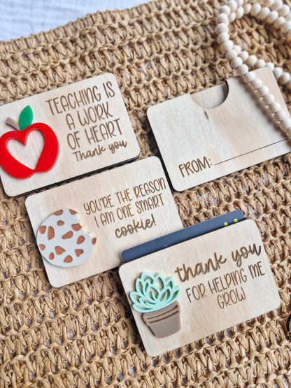Personalised Teacher Gift Card Holder