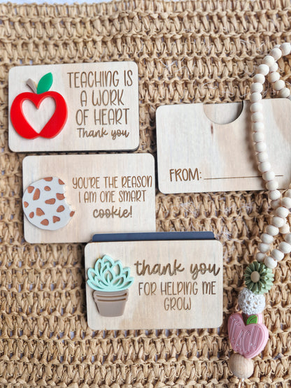 Personalised Teacher Gift Card Holder