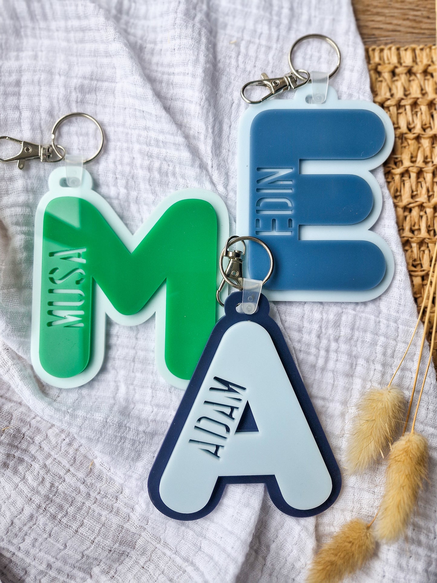 Initials Bag Tag Double Layer