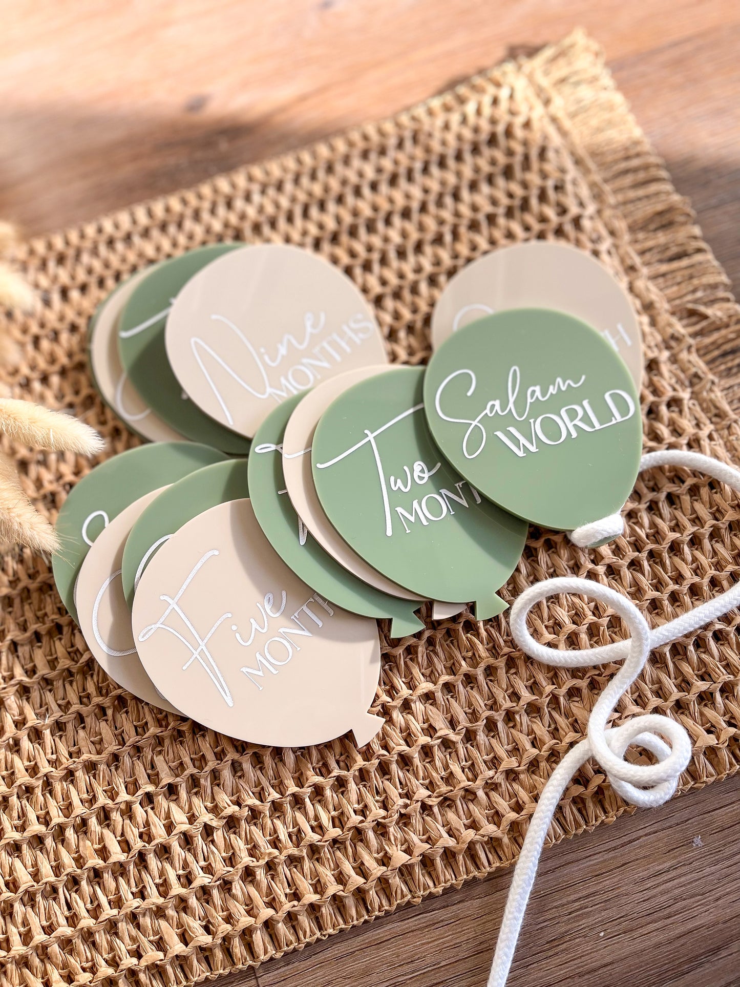 Baby Milestone Plaques - Balloons