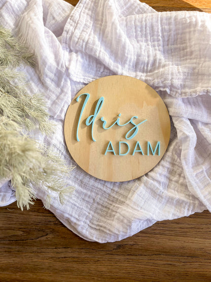 Baby Announcement Plaque - Name