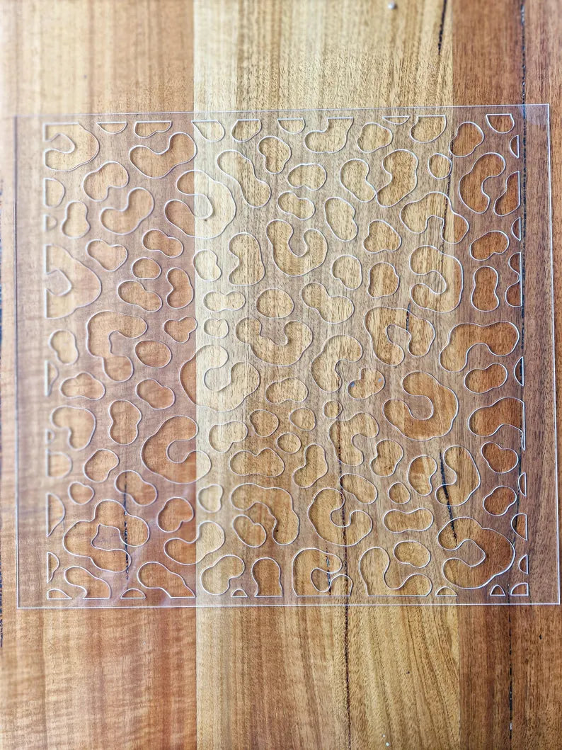 Acrylic Leopard Print Tiramisu Stencil